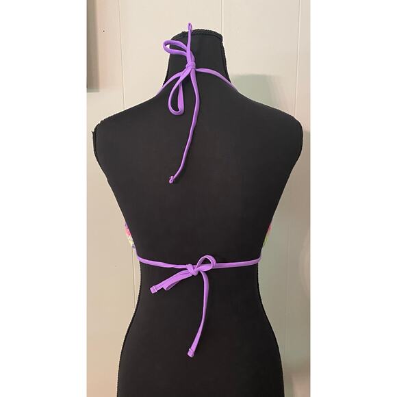 NoBo Crochet Rainbow Triangle String Bikini top Large (11/13) Festival Dopamine - Picture 3 of 5